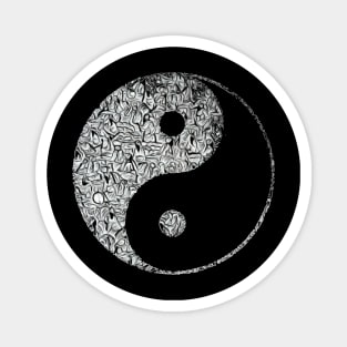 Yin and Yang, people at the market Magnet